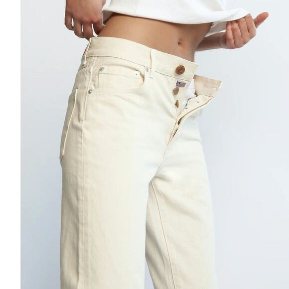 Daily Blue Adriano Goldschmied Hype Button Fly Crop Jeans Bull Denim NWT 28x25 - Picture 5 of 14